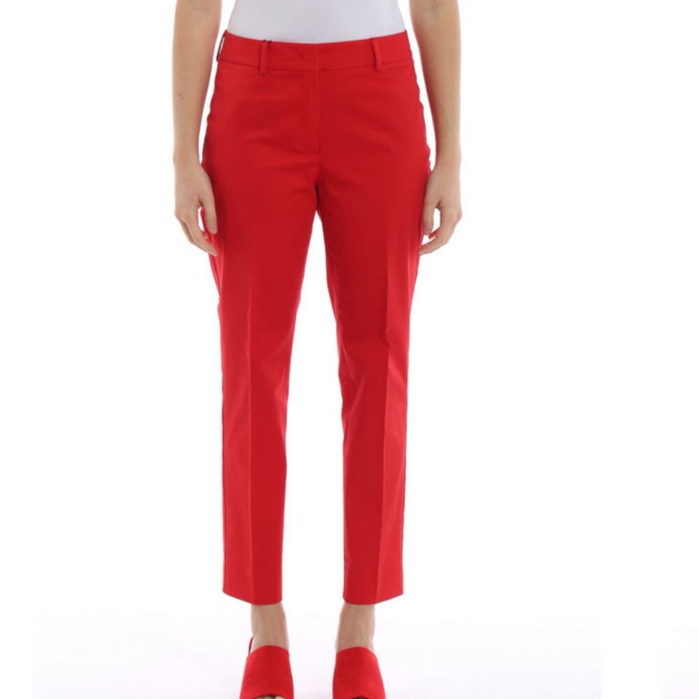 Weekend Max Mara Alibi red cropped cigarette trousers